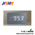 Silver Grain With White Led Alarm Clock
